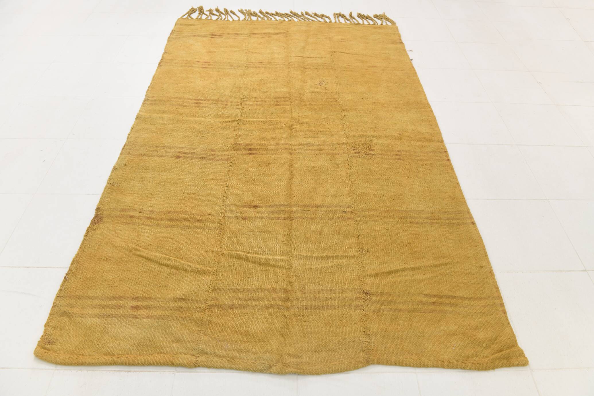6x9 Mustard Yellow Handwoven Kilim Rug, Area Rug For Home Decor, 168x270 Cm