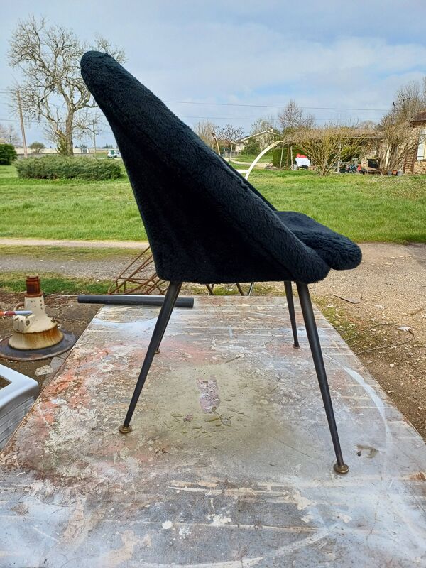 Fauteuil Vintage Moumoute Noire