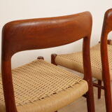 6 x vintage dining chairs | Niels Otto Møller | Model 75 | Teak