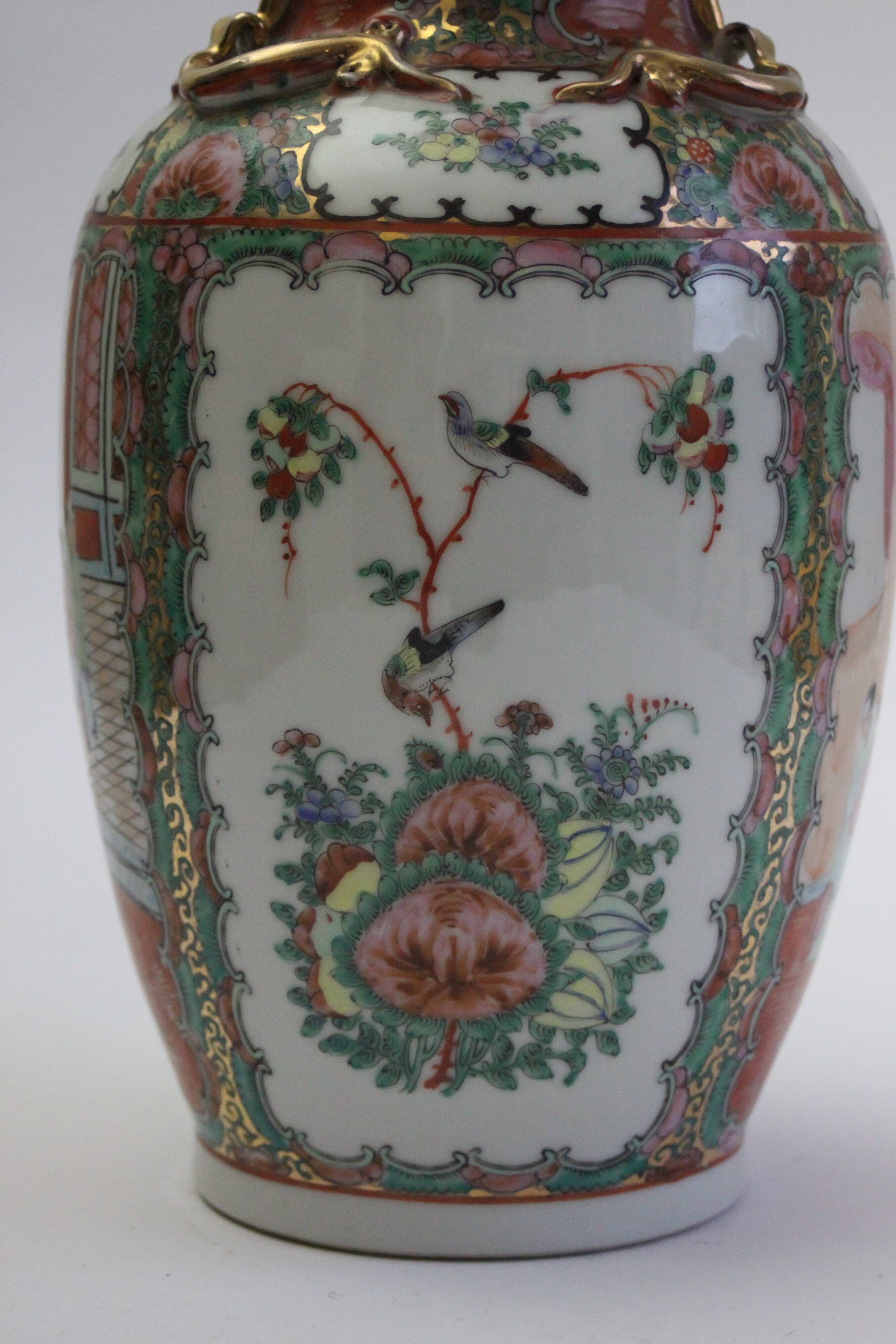 Chinese Canton rose medallion vase, early 20th century