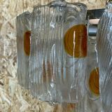 XL 60s 70s Murano Glass Chrome Chandelier Chandelier Glass Space Age 60s v