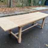 Extendable renovated 20th century oak farmhouse dining table, 200-280cm