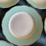 Set of green plates of water