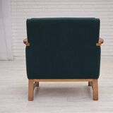 1970s, Danish armchair, furniture wool, solid oak wood.