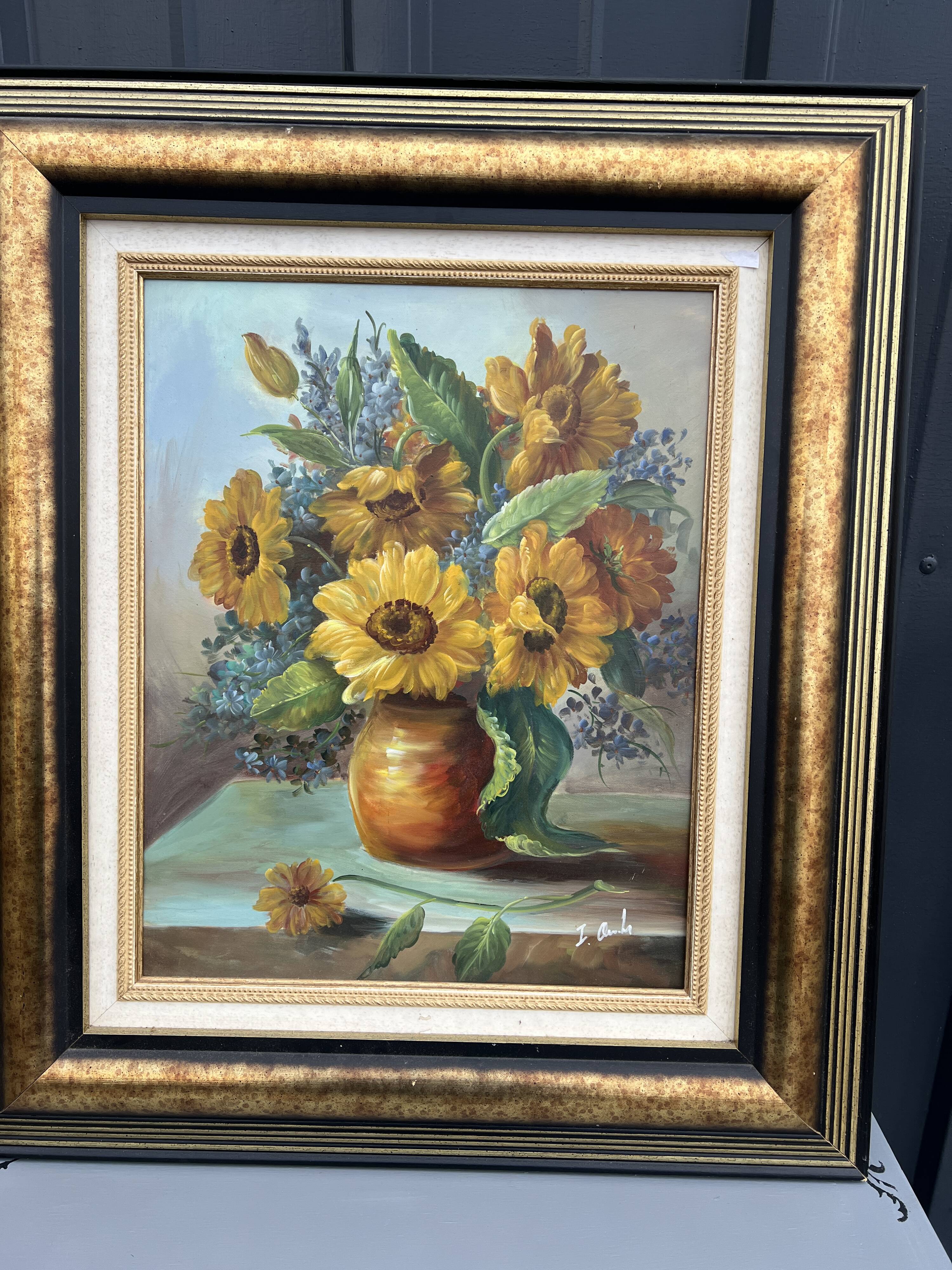 Painting Bouquets of Flowers on Entablature