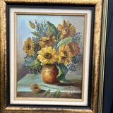 Tableau  Bouquets de fleurs sur entablement