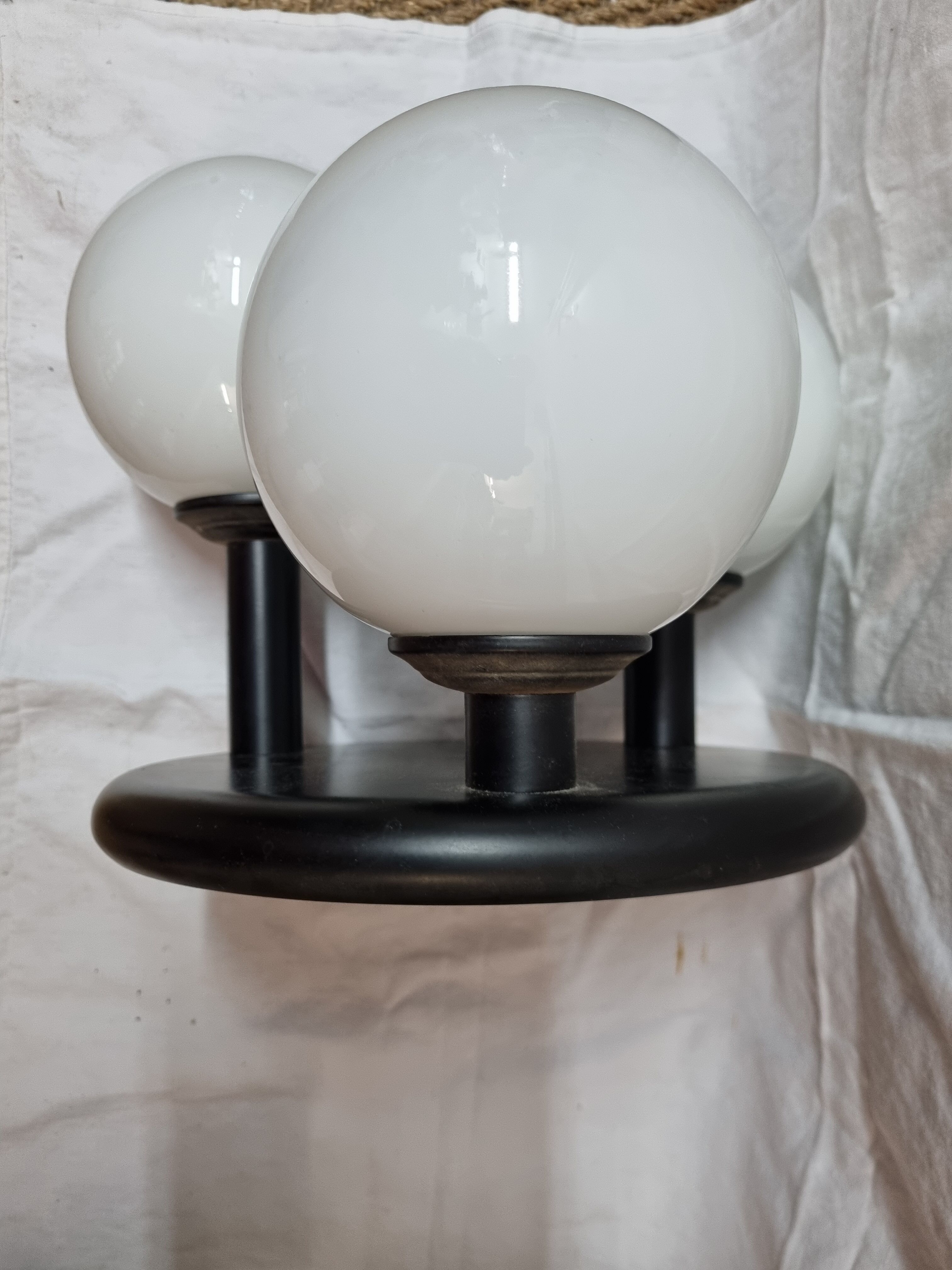 Ceiling lamp 3 opaline balls, 1980