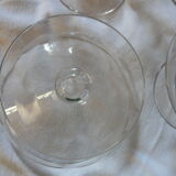 Set of 6 glass cups engraved Art Deco era