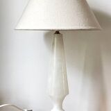 Vintage geometric alabaster stone lamp