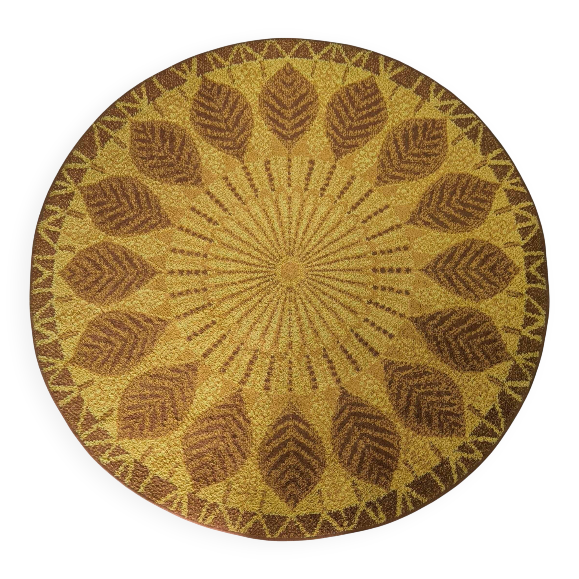 Vintage round rug from the 70s in Desso style.
