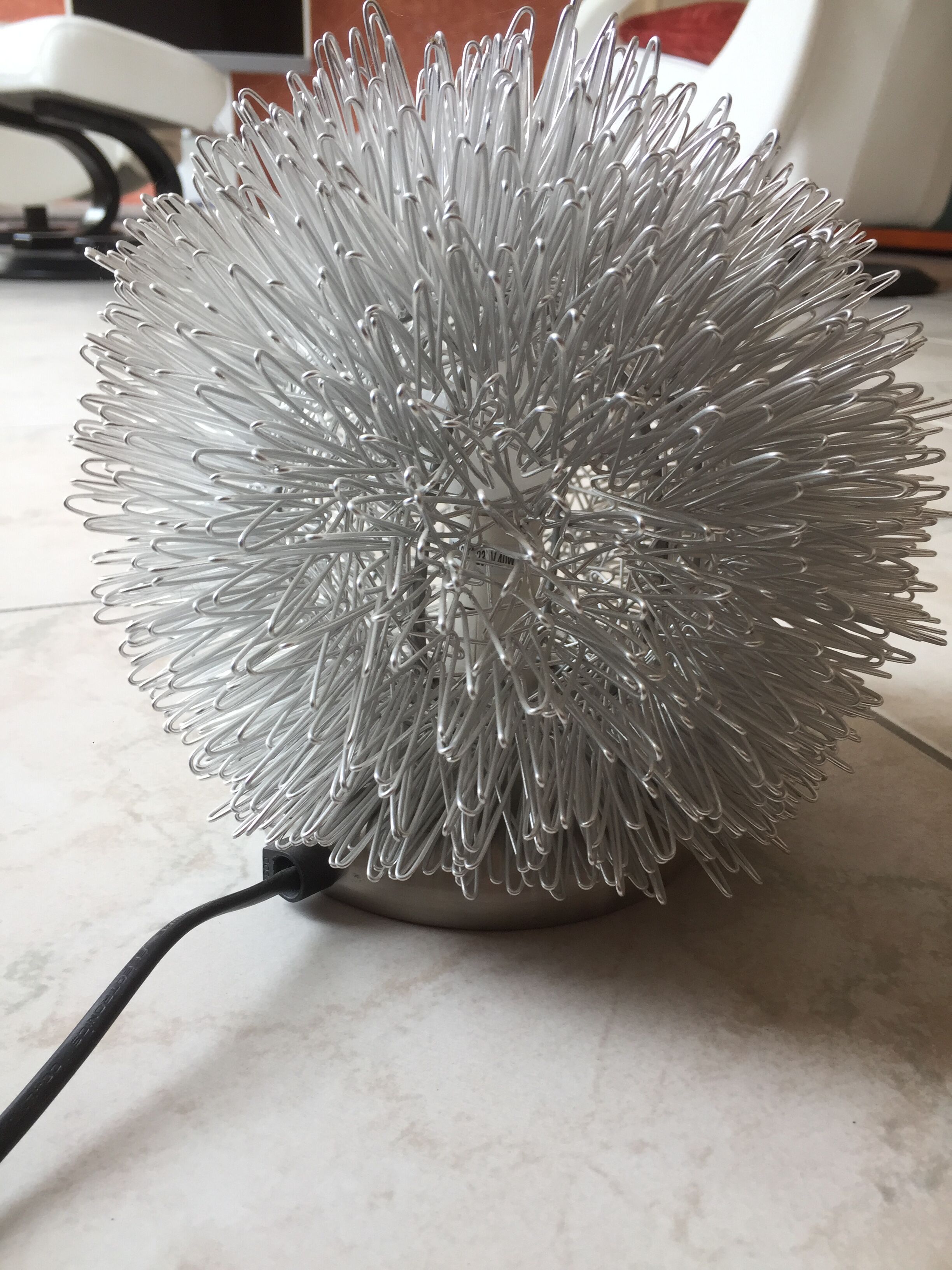 Hedgehog lamp silver color