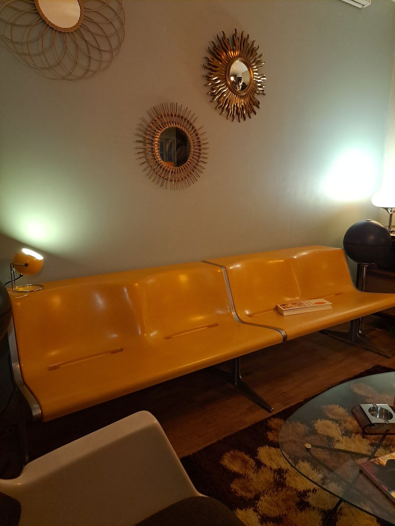 Friso Kramer 4-seater bench for Wilkhahan 60-70's