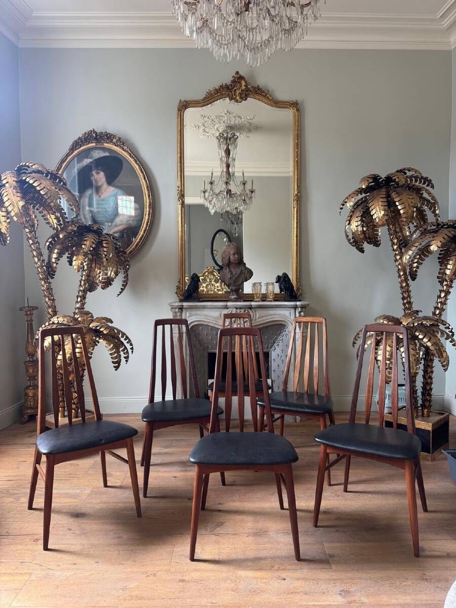 Suite de 6 chaises de salle à manger de Niels Koefoed « Eva » danois en palissandre