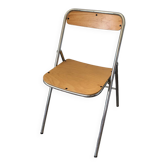 Folding chair wood and chrome