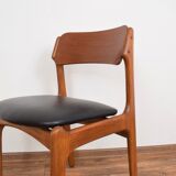 Mid-century danish teak & leather dining chairs by Erik Buch, 1960