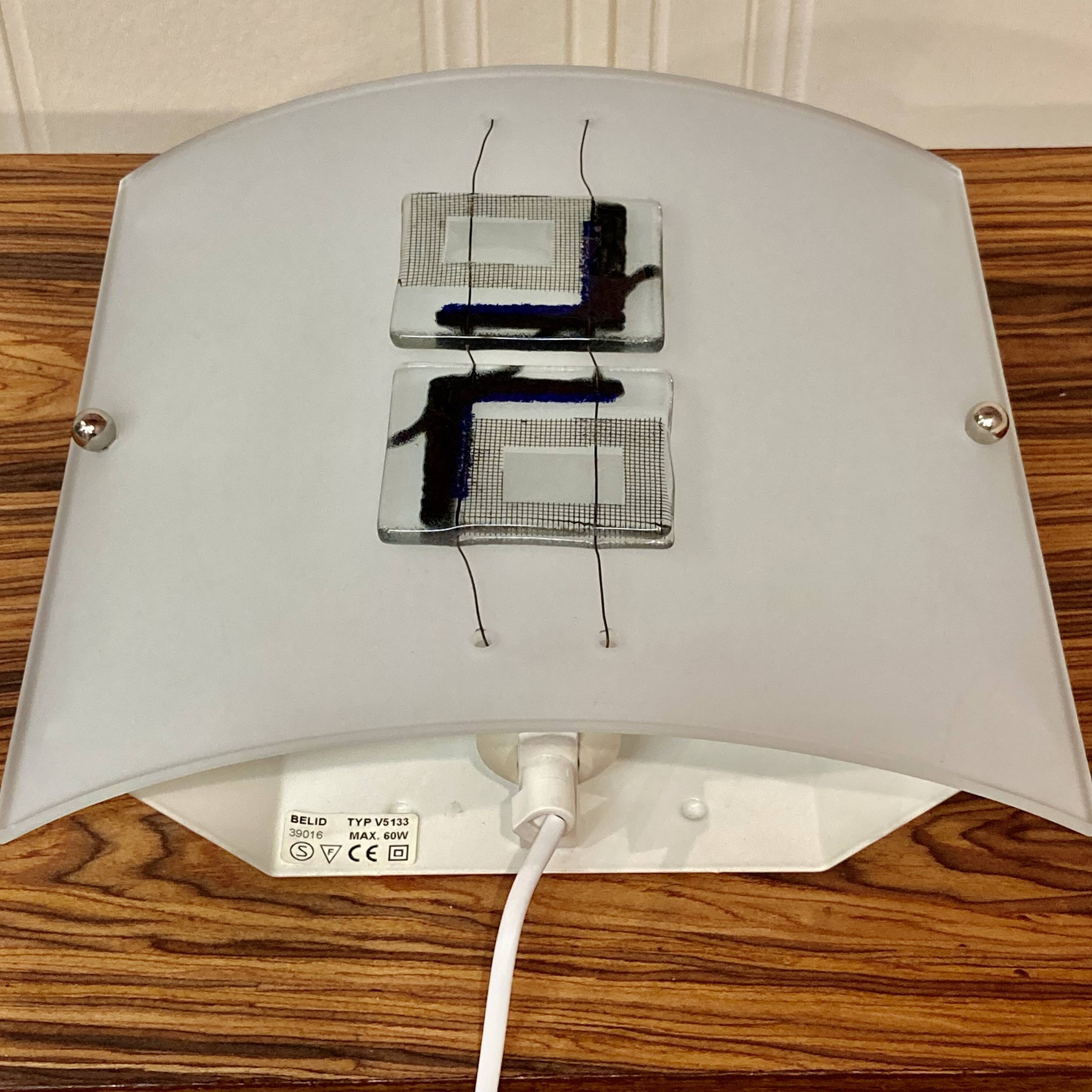 LARGE SCANDINAVIAN DESIGN GLASS WALL LIGHT.
