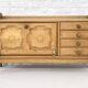 Bronze and Leather Sideboard by Guillerme and Chambron