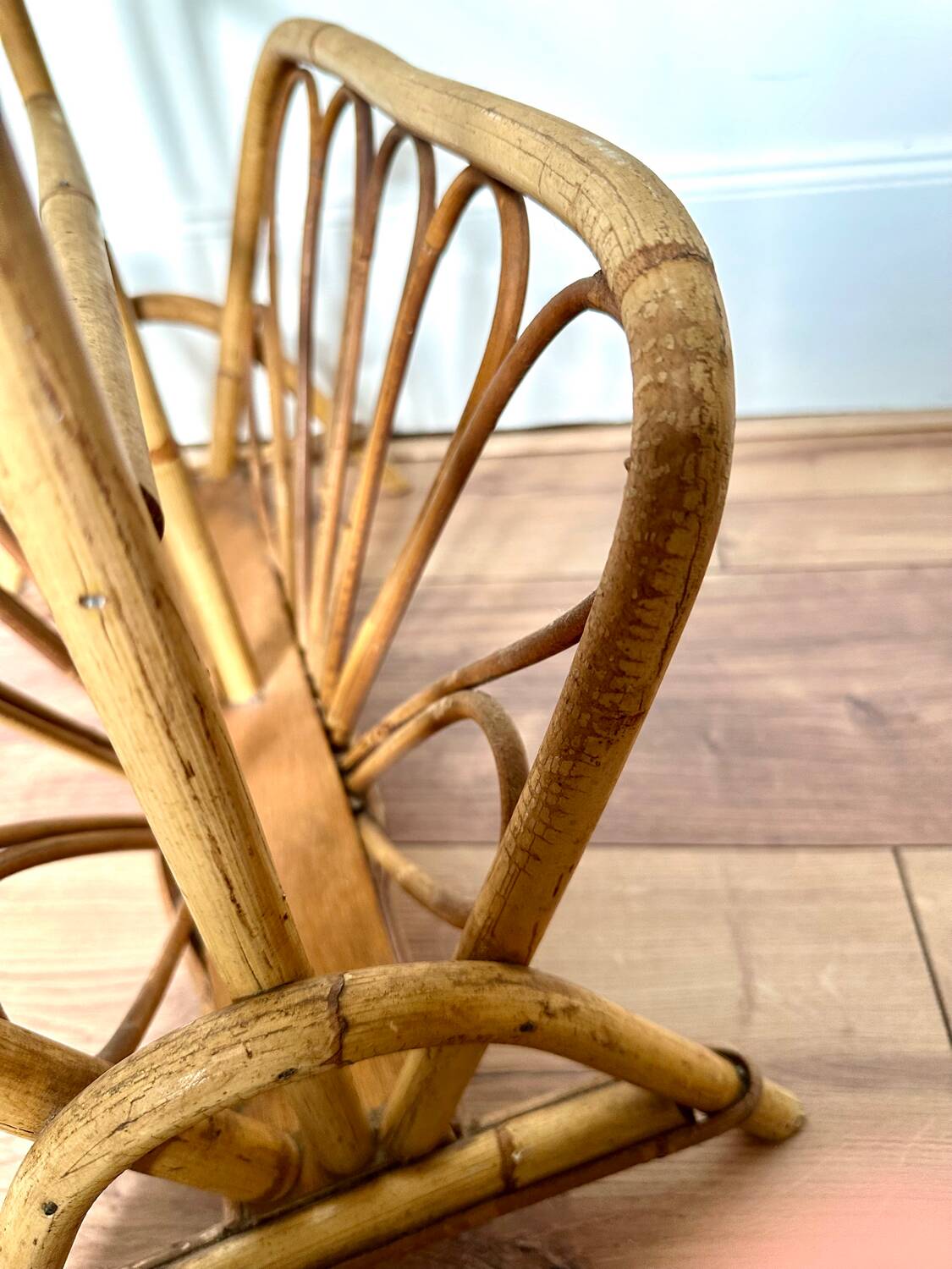 60s bamboo magazine rack