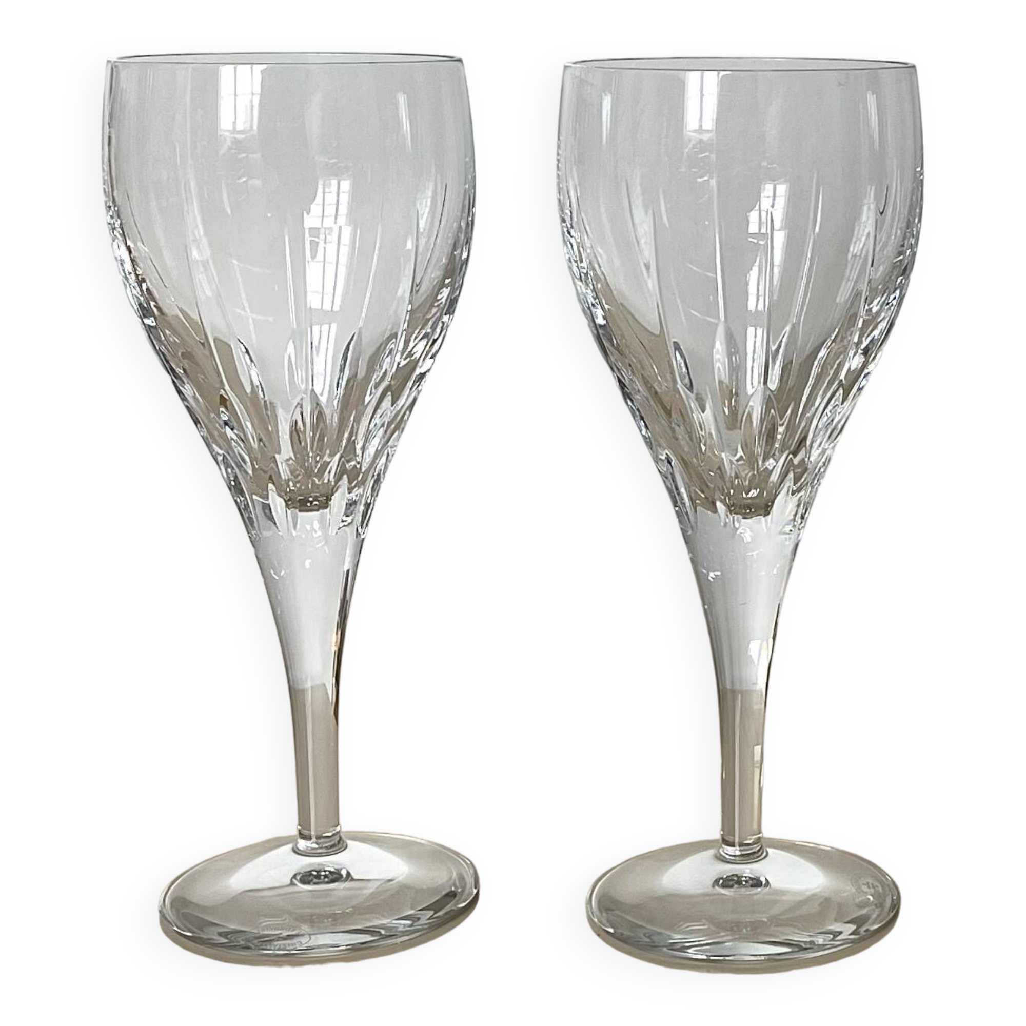 2 stemmed glasses from the Lorraine crystal factory