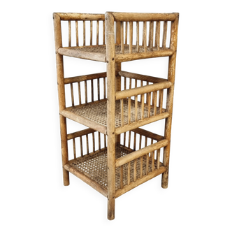 Étagère à étagères en bambou vintage