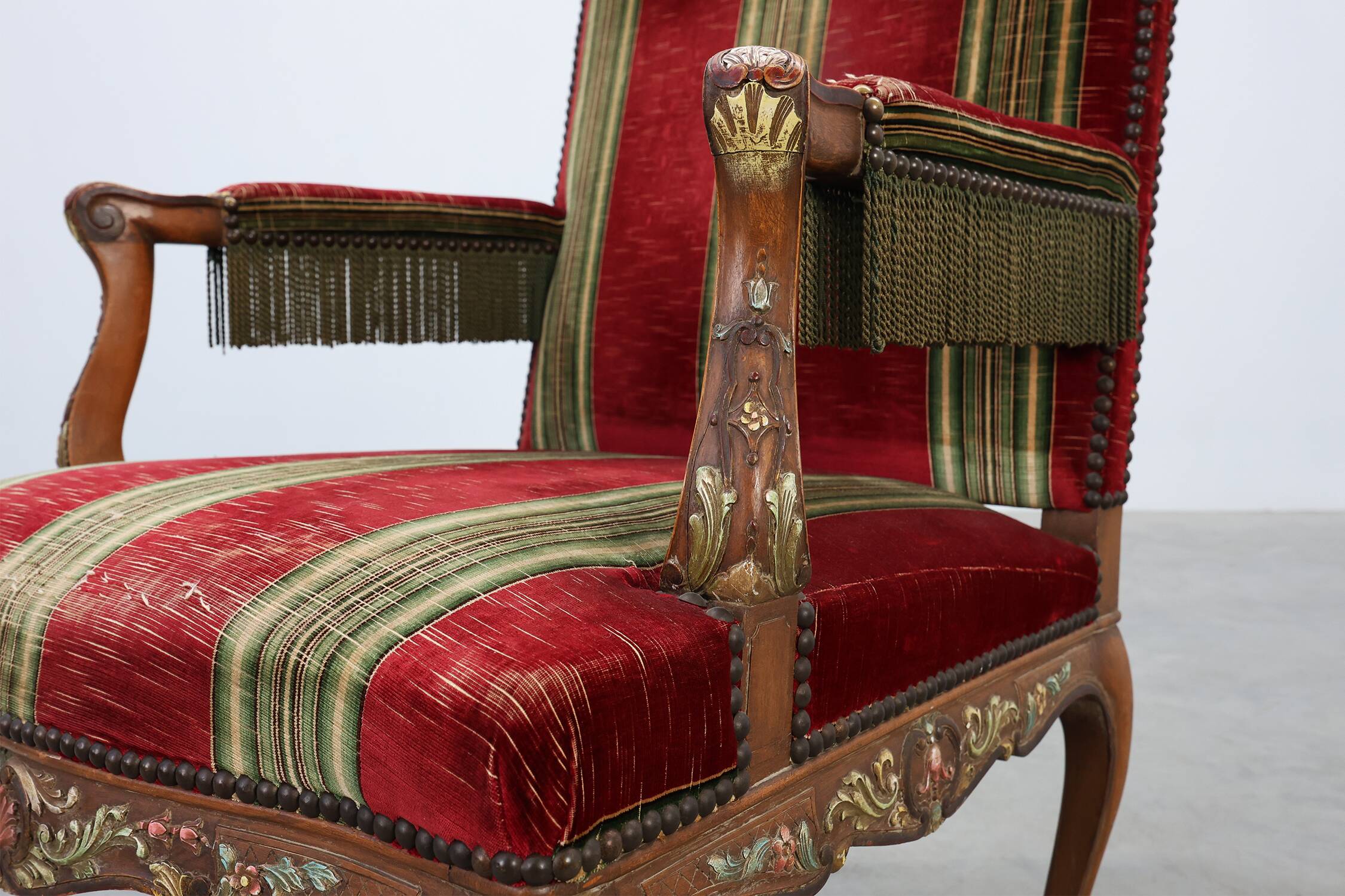 Fauteuil en chêne Louis XIV, France, 19e siècle