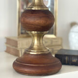 Wood and brass candle holder 1970