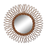 Rattan and wicker mirror from the 1970s 50cm