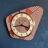 Vintage clock asymmetrical silent wall clock "pink copper"