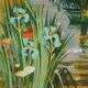 Paul collomb : les iris bleues, lithographie originale signée