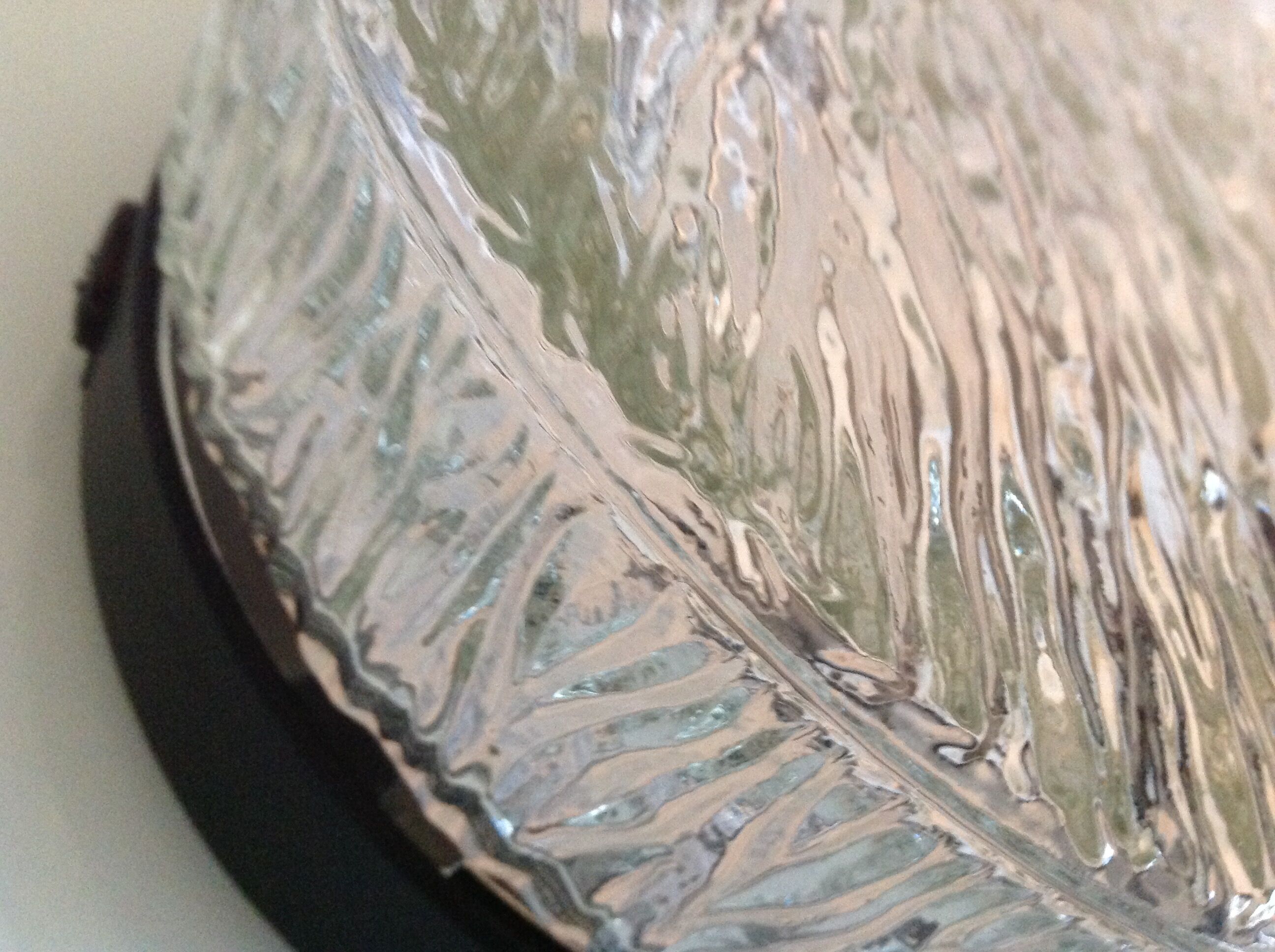 Vintage 60s-70s round ice glass ceiling light