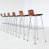 Ensemble de six tabourets de bar Charlotte Perriand, Station de ski des Arcs, France, 1960