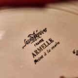 Oval plate Armelle Sarreguemines hand-painted