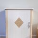 Small vintage storage unit – light wood and powder pink