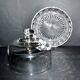 Vintage molded glass cheese bell and presentation plate 16cm
