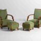 Curved art deco lounge chairs, Italy 1930s