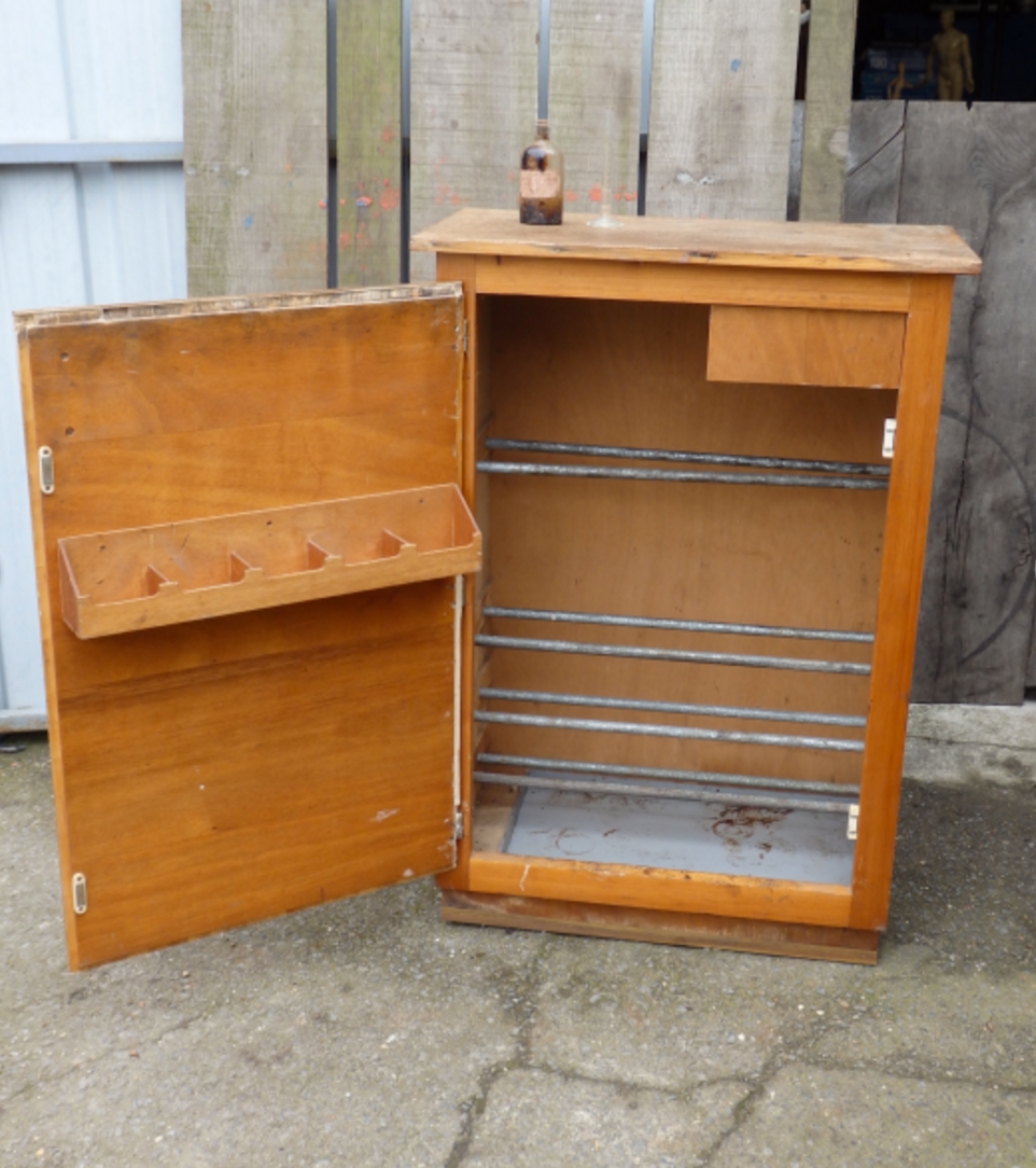 Old wardrobe of chemist