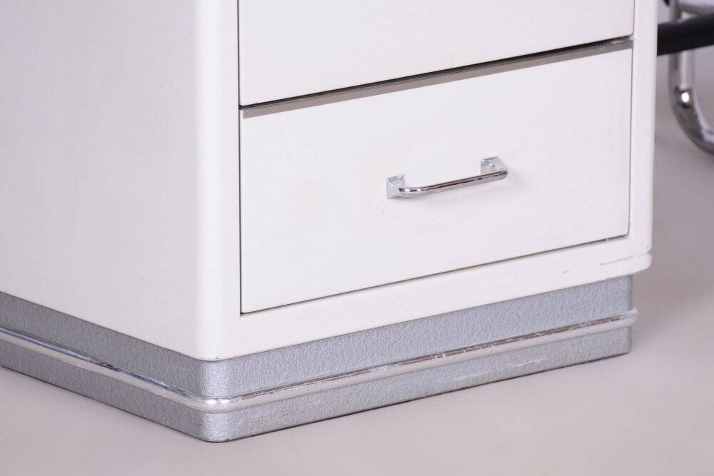 Bauhaus Writing Desk, Steel, Glass, Germany, 1940s