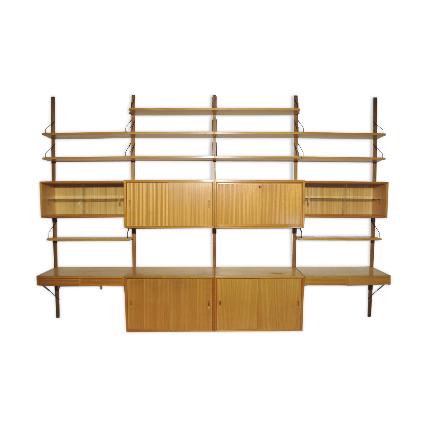 Oak modular wall unit by Poul Cadovius for Cado, 1960s