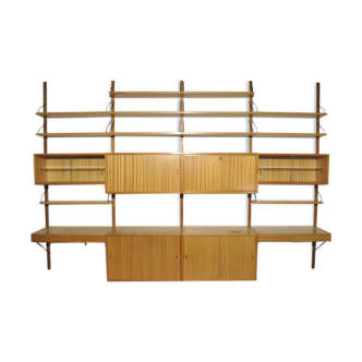 Oak modular wall unit by Poul Cadovius for Cado, 1960s