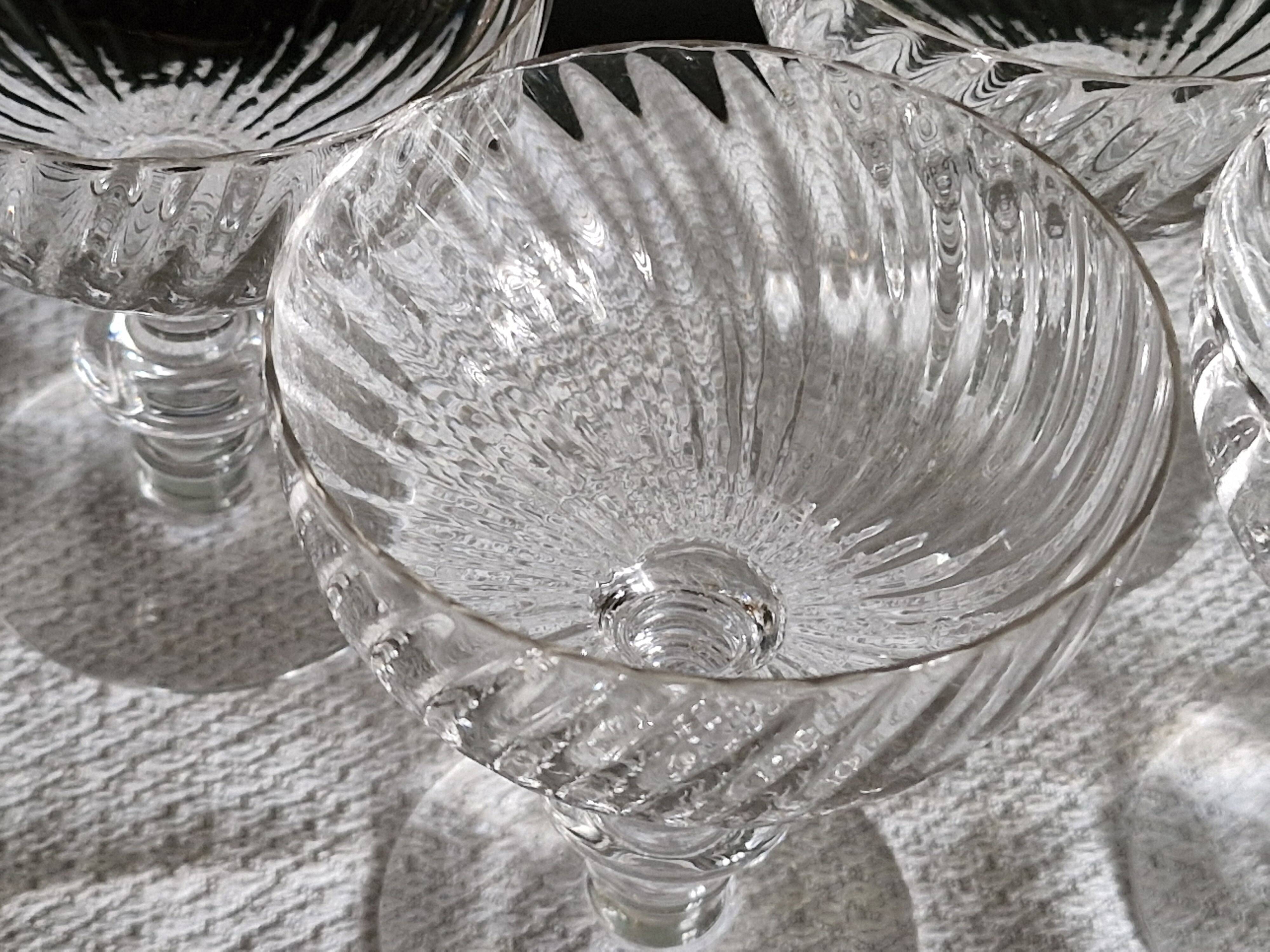 11 crystal champagne coupes - late 19th century