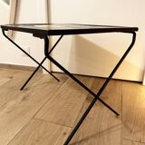 Coffee table with hand-painted ceramic top. France, 1950s