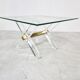 Brass and lucite coffee table, 1970s