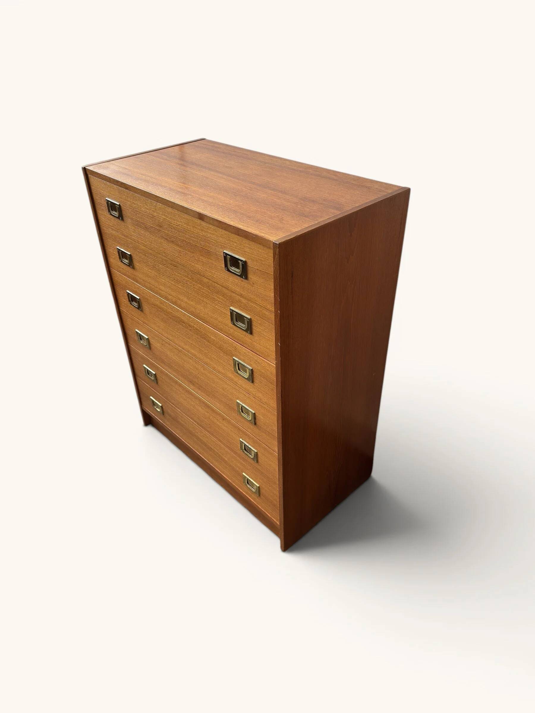 Vintage teak commode with brass handles (copy)