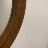 Antique round oak mirror