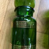Vintage golden green apothecary jars
