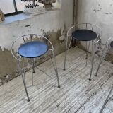 Set of 5 “silver moon” high stools Pascal Mourgue