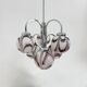 XL Italian purple and white Murano glass swirl chandelier, 1970s