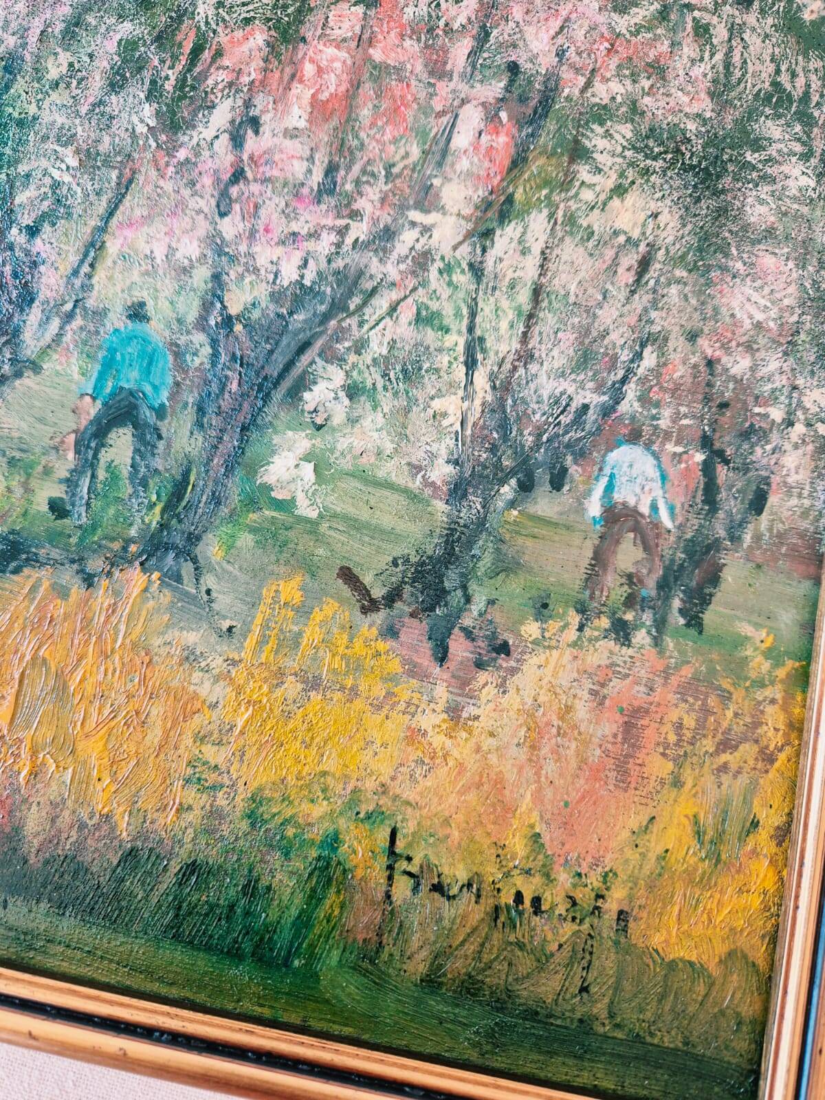 Tableau Huile sur Bois "Primavera" par Guido Bertuzzi - École Milanaise (19