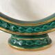 Bougeoir double art déco vert et or