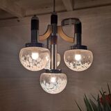 Large Italian Mid Century  Chandelier Pendant Murano Glass
